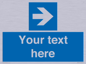 Custom Directional signage blue right arrow 